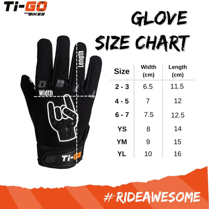 Ti-GO BMX Kids Cycling Gloves